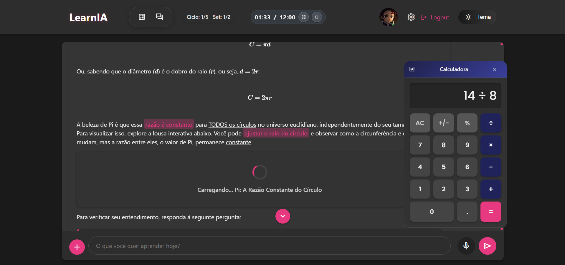 Calculadora integrada